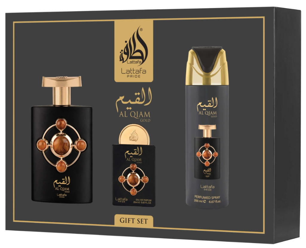 Lattafa Al Qiam Gold GIFTSET 100 ml+20 ml+DEO 200 ml zestaw prezentowy unisex