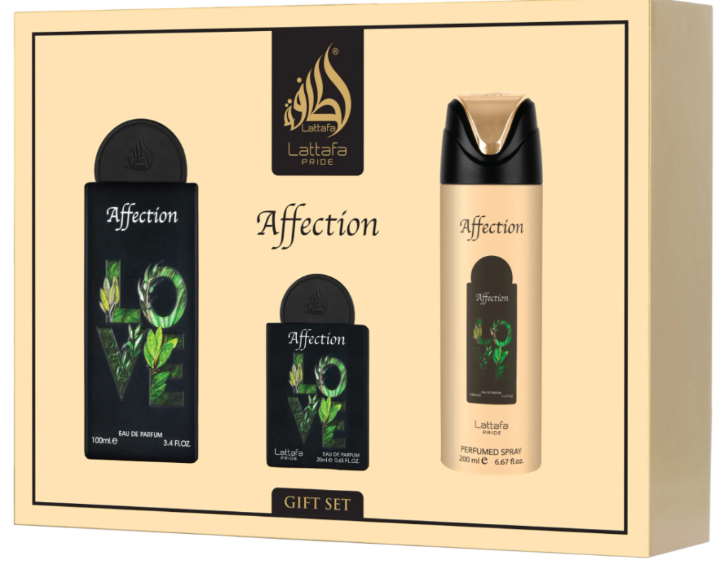 Lattafa Affection Giftset + Deo, 100 ml + 20 ml + 200 ml