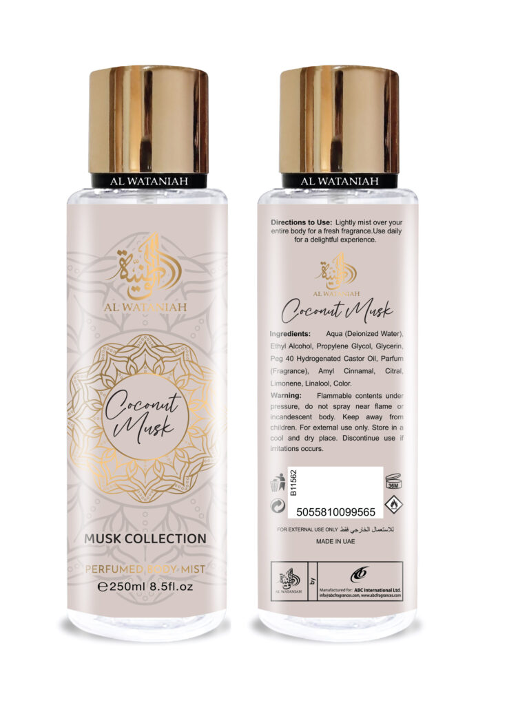Al Wataniah Perfumed Body Mist 250 ml - Coconut Musk mgiełka do ciała