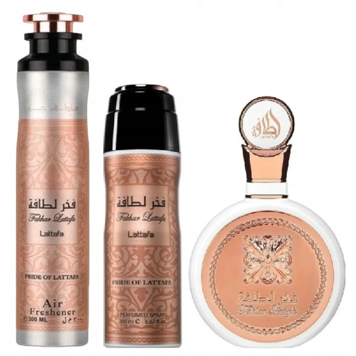 LATTAFA FAKHAR WOMEN GIFTSET EDP 100 ml+200 ml+300 ml zestaw prezentowy dla kobiet