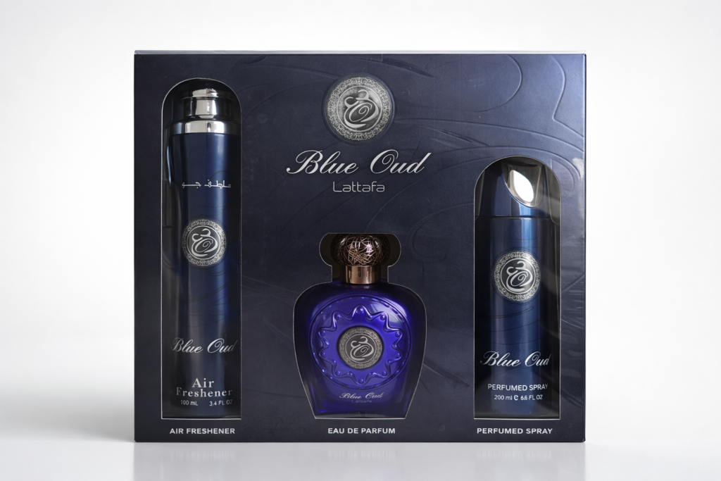 LATTAFA BLUE OUD EDP GIFTSET U 100 ml + 200 ml + 300 ml zestaw prezentowy unisex